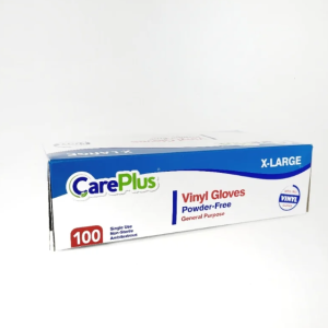 CarePlus Blue Box Vinyl Gloves Powder Free General Purpose Gloves (Per Box)