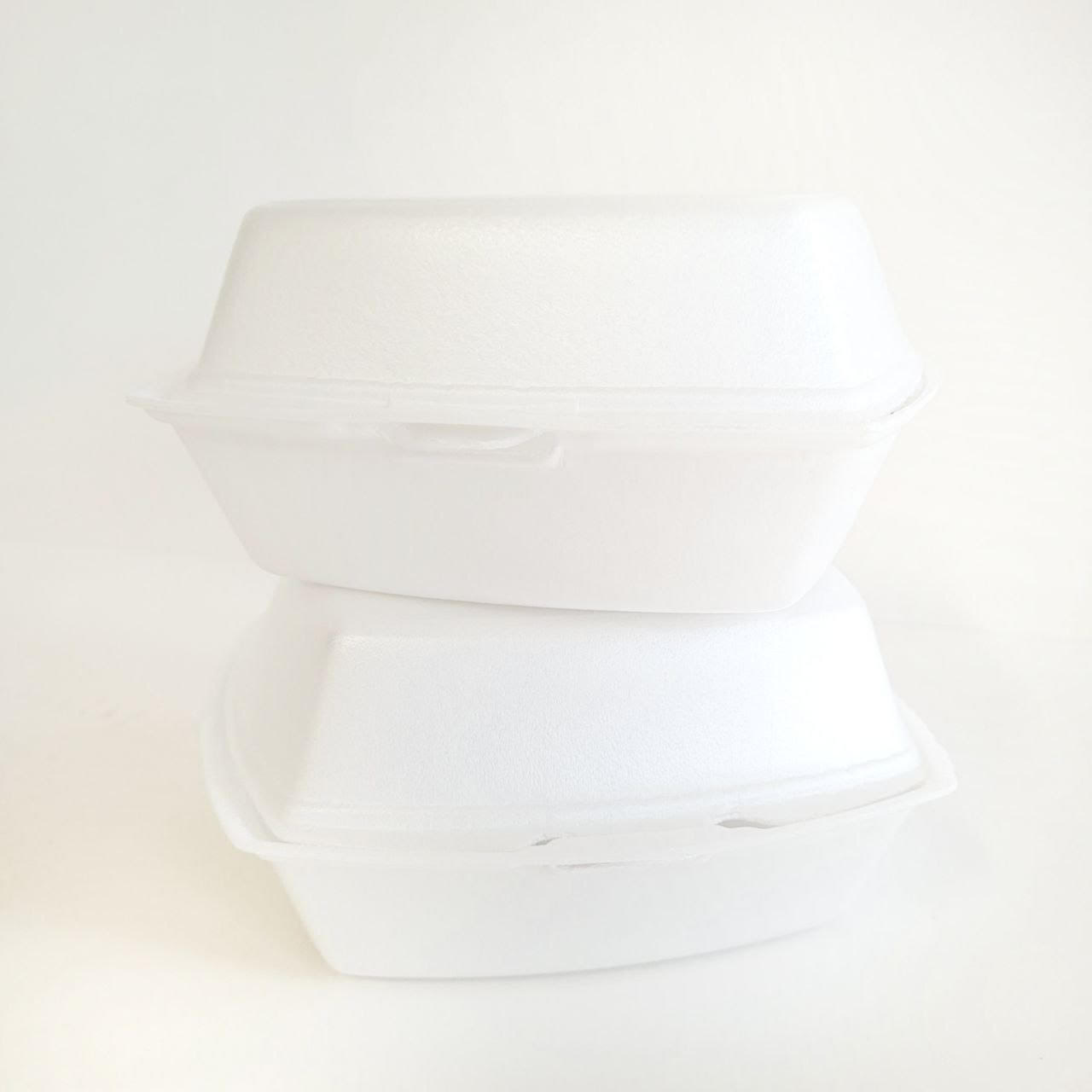 Monogram Container 6x6 foam 1 compartment white to go (sleeve)