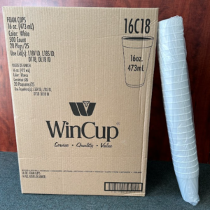 Wincup 16oz White Foam Cup