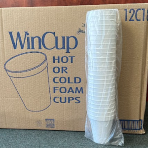 Wincup Cup foam 12 oz White (sleeve)