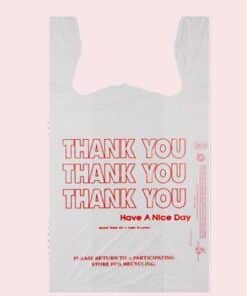 IBS 1/6 Thank you Red Print White T-Shirt Bag