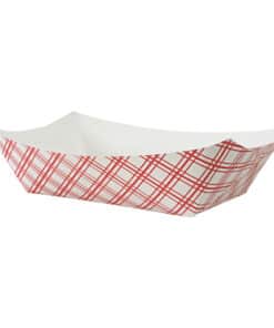 Empress Food Tray 3lb Red Plaid (case)